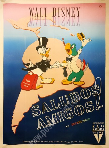 Affiche ancienne originale Saludos Amigos-posterissim