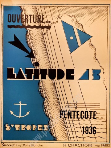 Affiche ancienne originale Latitude 43 - Saint-Tropez-posterissim