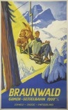 Affiche ancienne originale de la SNCF : Luchon-Superbagnères-posterissim