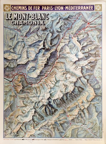 Affiche ancienne originale PLM : Le Mont-Blanc, Chamonix-posterissim