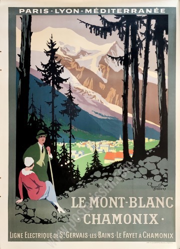 Affiche ancienne originale PLM : Le Mont-Blanc, Chamonix - Roger Broders-posterissim