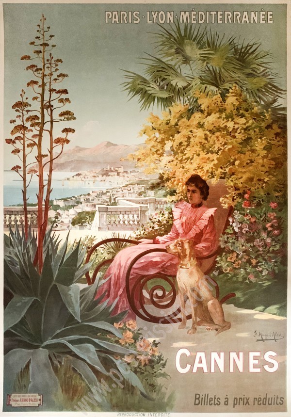 Affiche ancienne originale PLM : Cannes, 1900-posterissim