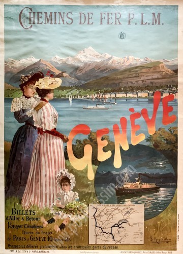 Affiche ancienne PLM : Genève, Alési-posterissim