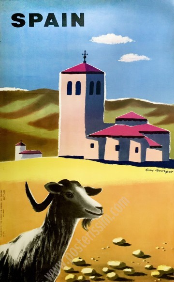 Affiche ancienne originale conçue Spain, par Guy Georget-posterissim