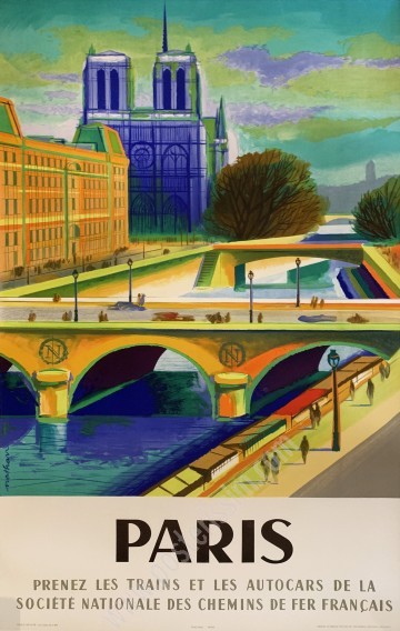 Affiche originale SNCF : Paris (1957)-posterissim