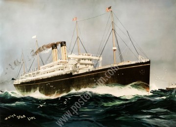 Affiche ancienne originale White Star Line.-posterissim