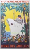 Original poster Compagnie Générale Transatlantique French Line Ligne des Antilles-posterissim
