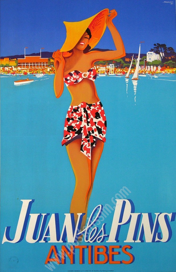 affiche de 1937 par Robert Falucci pour Juan les Pins-posterissim