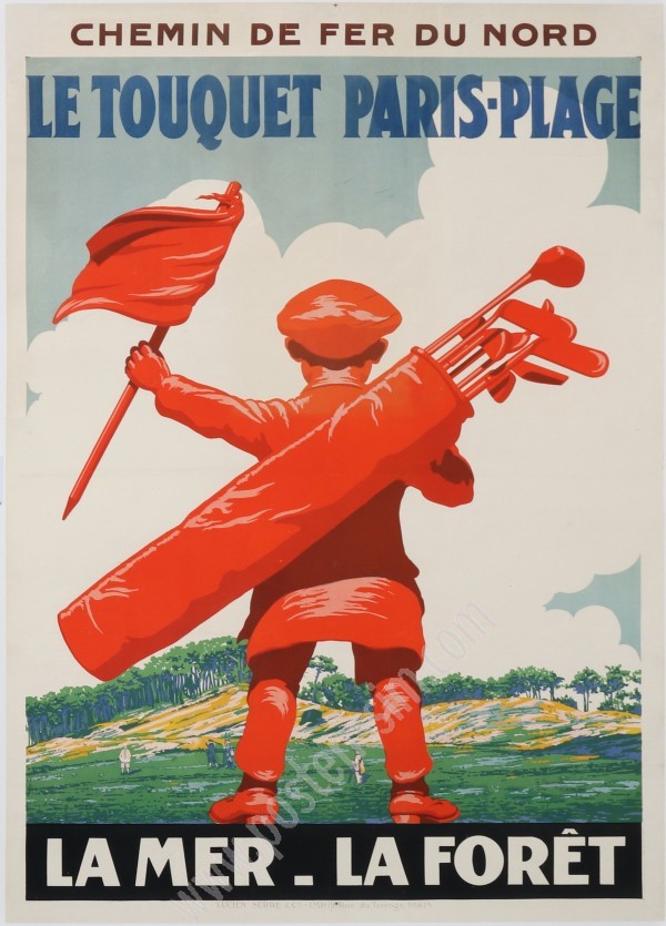 affiche réalisée en 1925 par Courchinoux pour Le Touquet-posterissim