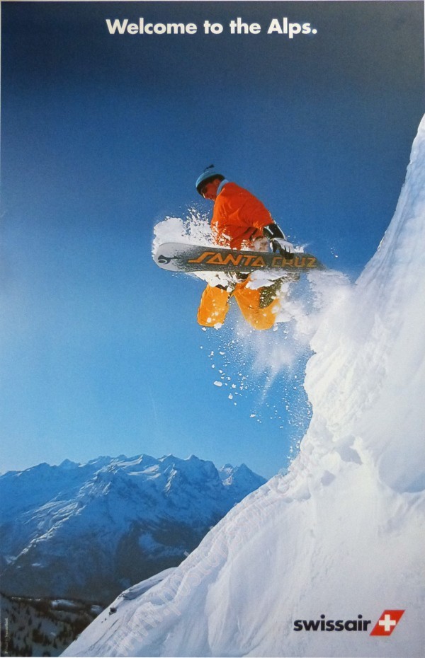 affiche swissair pour la promotion des alpes-posterissim