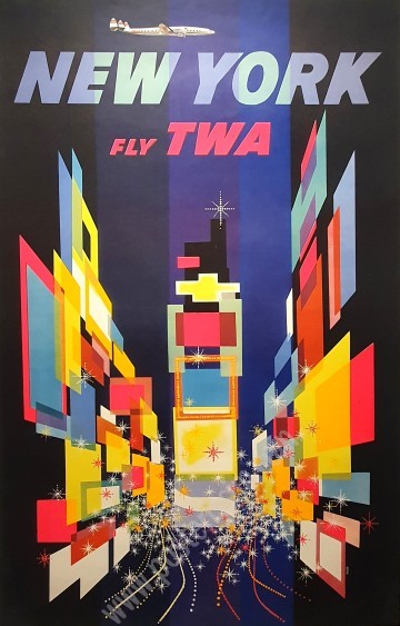 Affiche originale Fly TWA New York-posterissim