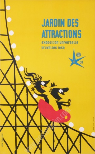 Affiche originale Jardin des attractions 1958-posterissim