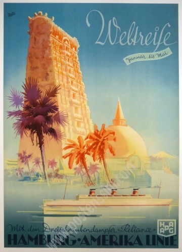 Affiche originale HAPAG Hamburg Amerika Linie-posterissim