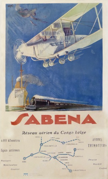 Original poster Sabena Belgian Congo -posterissim