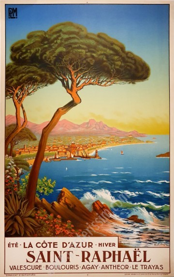 Affiche originale PLM Côte d'Azur Saint Raphaël-posterissim