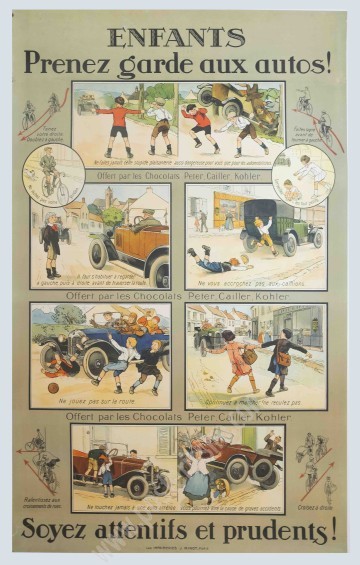 Affiche originale Enfants Prenez garde aux autos-posterissim