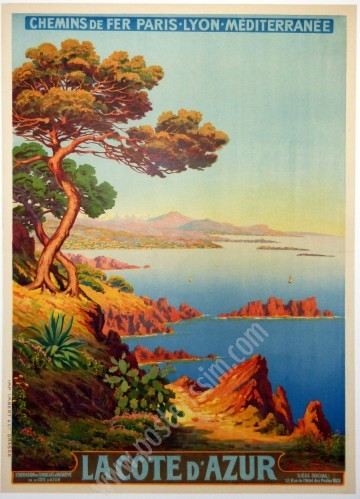 Affiche originale PLM Côte d'Azur-posterissim