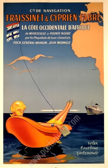 Affiche originaleAffiche originale Compagnie de navigation Fraissinet & Cyprien Fabre, la Côte Occidentale d’Afrique-posterissim