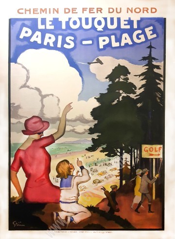 Affiche originale Chemins de fer du Nord Le Touquet-Paris-Plage-posterissim