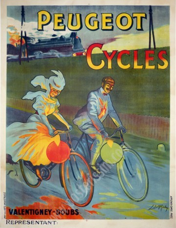 Vintage Peugeot Bicycle Poster (1902) – Rare Art Nouveau