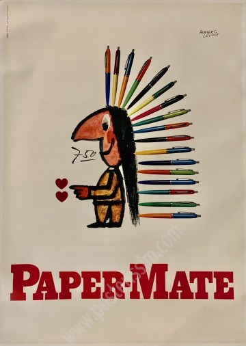Affiche vintage Paper-Mate 1955 – Signée Herbert Leupin