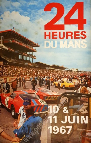 Affiche originale de la course des 24h du Mans 1967-posterissim