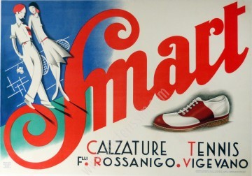 Affiche Art Déco originale Smart Tennis – Italie 1930s