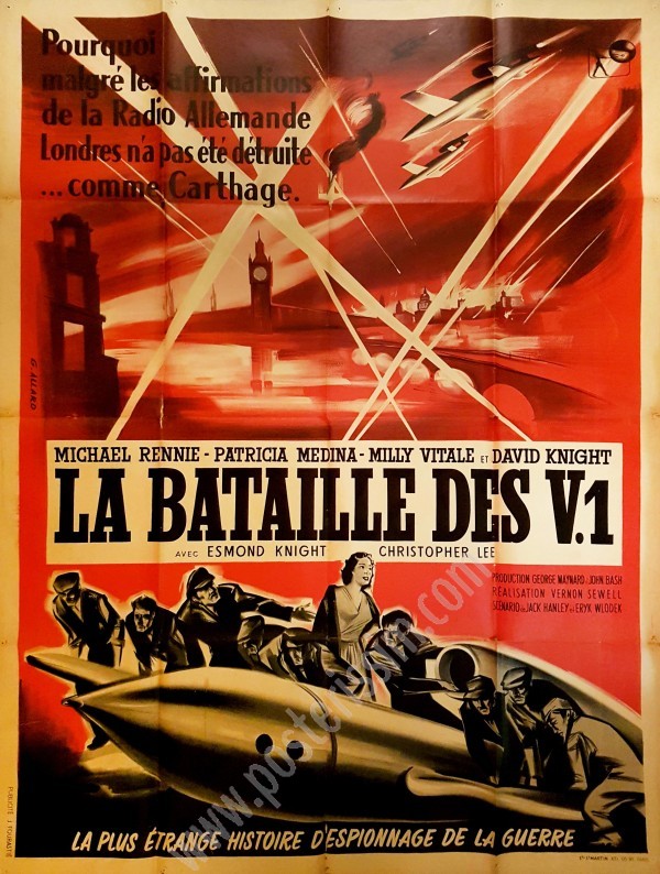 Affiche ancienne originale française de G. Allard pour La Bataille des V.1-posterissim