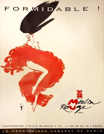 Affiche ancienne originale Le Moulin Rouge, Formidable-posterissim