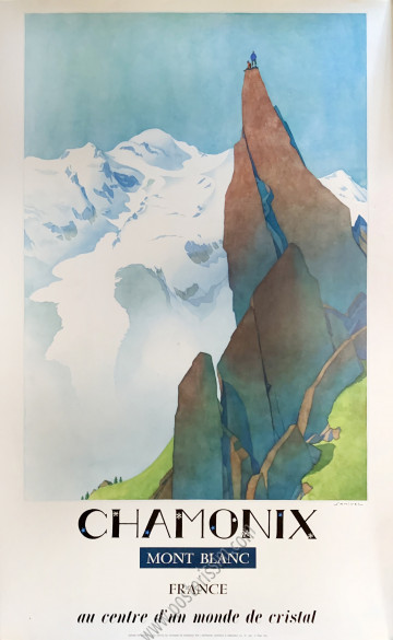 Alpes Photo Imprimé sur plaque métal Mont Blanc Vintage rétro signe Chamonix