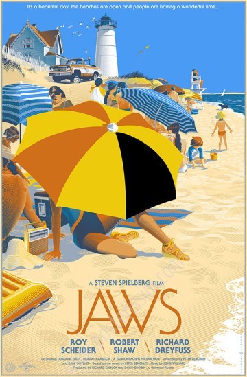 Affiche originale de Laurent Durieux : JAWS-posterissim