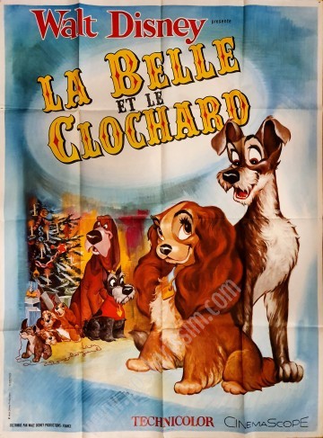 Affiche ancienne originale La Belle et le Clochard-posterissim