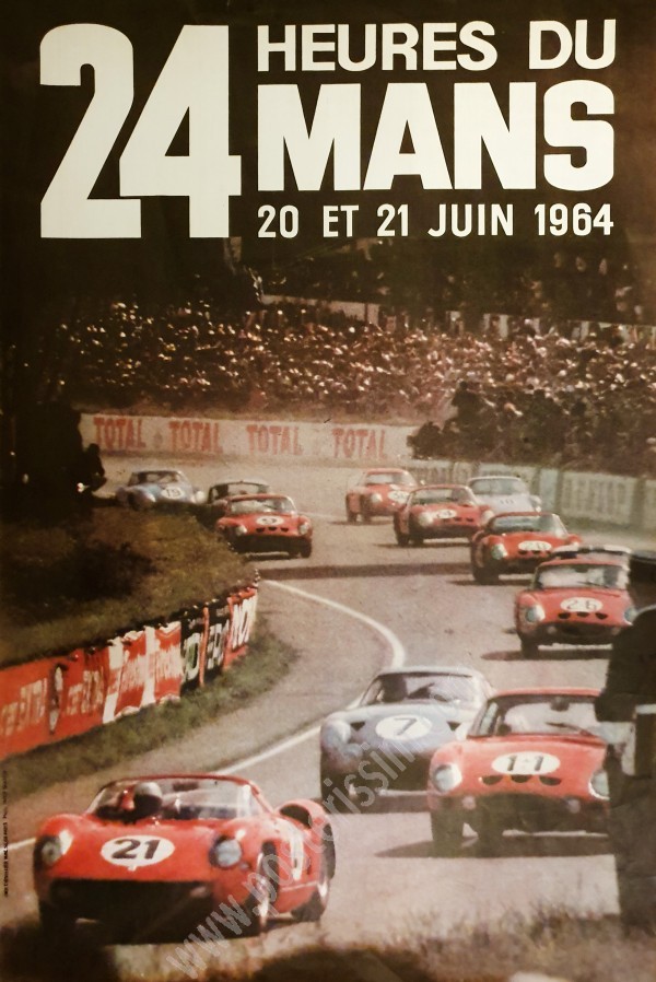 Affiche originale de la course des 24h du Mans 1964-posterissim