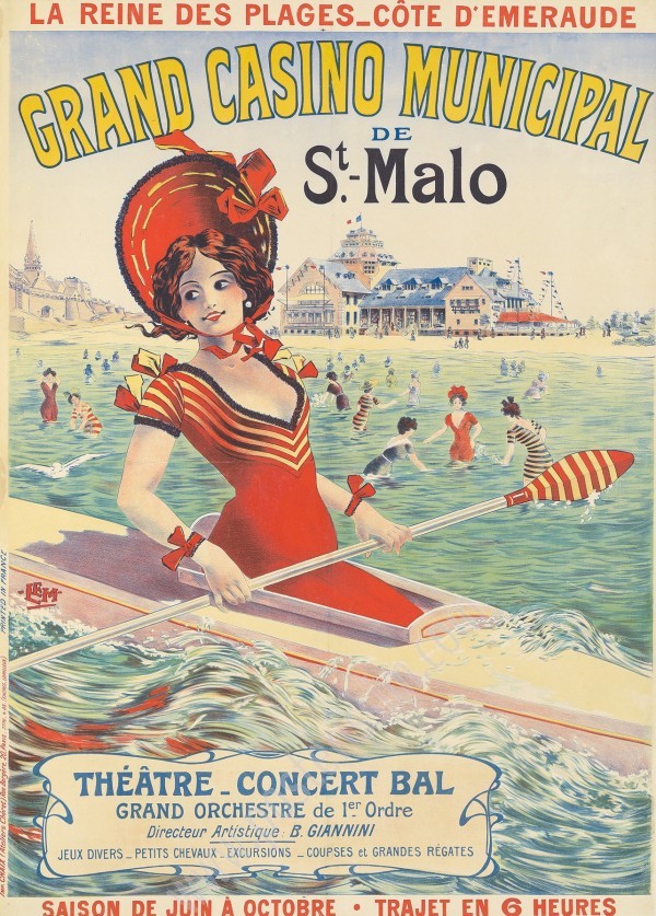Vintage Poster of the Saint-Malo Casino by LEM, circa 1900.