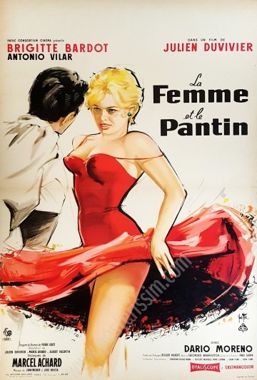 Affiche ancienne originale d'Yves Thos pour le film franco-italien La Femme et le Pantin-posterissim