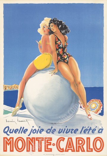 Vintage Monte-Carlo poster by Louis Icart (1948)