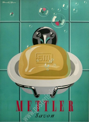 Affiche vintage Mettler Savon – Design suisse par Donald Brun