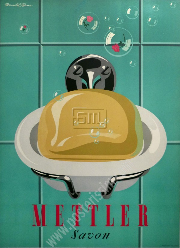 Affiche vintage Mettler Savon – Design suisse par Donald Brun