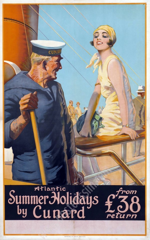 "Summer Holidays by Cunard" Poster, 1925, by Thomas Curr.
