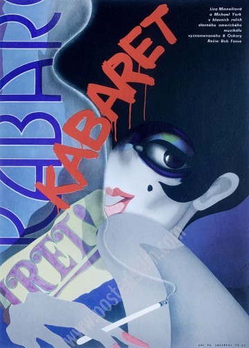 Affiche ancienne originale tchèque de la comédie musicale Cabaret-posterissim