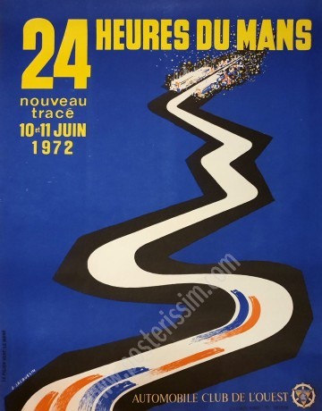 Affiche originale de la course des 24h du Mans 1972-posterissim