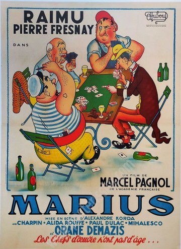 Affiche originale Marius (1950) — Albert Dubout, lithographie grand format 120×160 cm