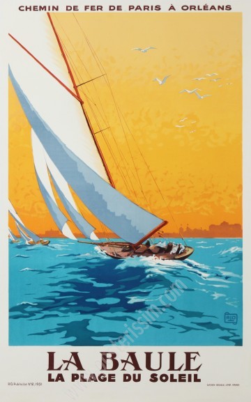 Affiche ancienne originale de La Baule par Alo de 1931