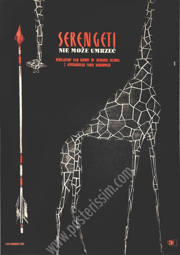 Affiche vintage "Serengeti nie może umrzeć" – Opałka 1964