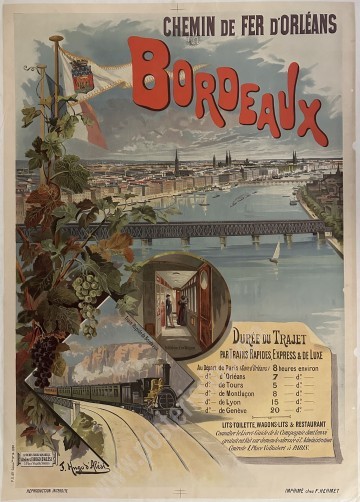 Affiche ancienne originale de Bordeaux par Hugo d'Alesi