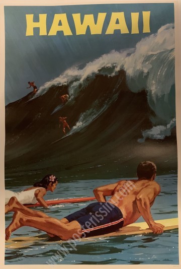 Original poster Hawaii by Chas Allen circa 1958-posterissim