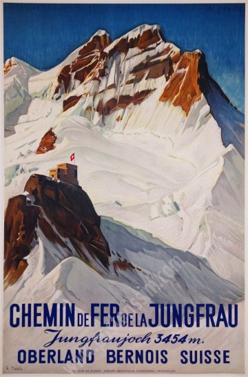 Vintage Poster Jungfrau – Hodel Lithograph c.1930