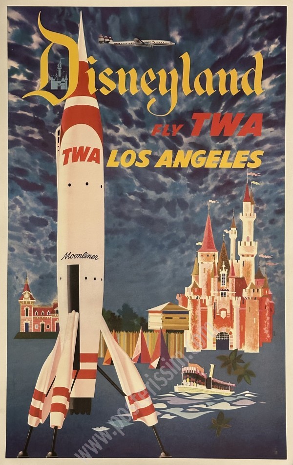 Original "Disneyland – Fly TWA" Poster by David Klein (1955)