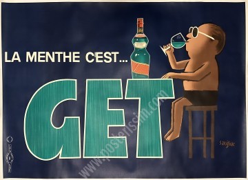 Affiche ancienne de Savignac pour la menthe Get en 1952