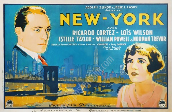 Affiche du film muet de 1927 "New York"